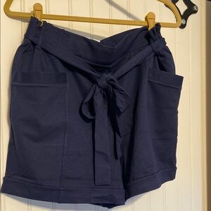 Studio Park Navy Tie-Waist Shorts